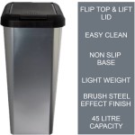 45L Silver IML Touch-Control Rectangular Rotating Kitchen Trash Bin